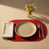 2 Adet Keçe Amerikan Servis Supla - 42 x 32 cm - Kırmızı