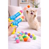 2 Adet Kedi Oyun Tabancası Peluş Top Fırlatan Interaktif Oyuncak Eğlenceli Kedi Eğitim Oyuncağı