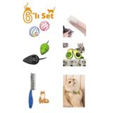 2 Adet Kedi Oyuncağı 1 Adet Tüy Açma Tarağı Avokado Kedi Nanesi Diş Fırçası Zilli Kedi Tasması Seti