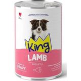 2 ADET King Sos İçinde Et Parçaçıklı Kuzu Etl Yetişkin Köpek Maması 400 Gr