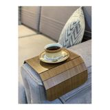 2 Adet Koltuk Kenarı Ahşap Katlanabilir Yan Sehpa Amerikan Servisi Kanepe Kenarı Portatif