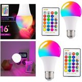 2 Adet Kumandalı, 20 Farklı Işık Renkli, Çakar Modlu Akıllı LED Ampul, Çok Kaliteli Rgb E-27 Ampul - Beyaz - 1 - 10 W