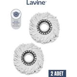 2 Adet Lavine 360 Dönerli Mop Yedek Başlık Yüksek Emicilikte Mikrofiber Püsküllü Ahşap Malzeme - Ahşap - Bej - Siyah - Seçenek 1