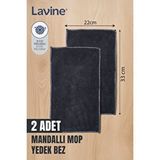 (2 Adet) Lavine Yengeç Mop Yedek Bezi Mandallı Mop Çift Taraflı Mikrofiber Bez Premium Kalite