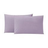 2 Adet Lila Pamuklu Fermuarlı 50x70 Cm Yastık Kılıfı Lila