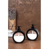 2 Adet Lüx Tezgah Üstü Oval Banyo Mutfak Sıvı Sabunluk | Banyo Mutfak Bulaşık Lavabo Deterjanlık - Siyah