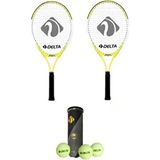 2 Adet Max Joys 19 Inç Çocuk Tenis Raketi + 2 Adet Tenis Çantası + 3 Adet Prof. Seviye Maç Topu - Sarı