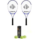 2 Adet Max Joys 25 Inç Çocuk Tenis Raketi + 2 Adet Tenis Çantası + 3 Adet Expert Seviye Maç Topu - Mavi