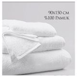 2 Adet Mega Boy Beyaz Otel Tipi Banyo Havlusu 100 x 150 cm 640GR. - 90 x 150 cm