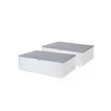 2 Adet Mega Boy Gri Çizgili Baza Altı Hurç Seti - 74X46x22 Cm