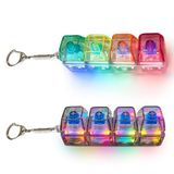 2 Adet Mekanik Klavye Fidget Clicker RGB Işıklar, Clicky Anahtarlık Stres Giderici, Işıklı Masa Aksesuarı, Yetişkinler için Taşınabilir Dekompresyon Aleti Ofis Hediyesi