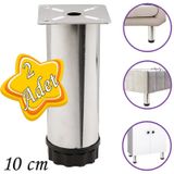 2 Adet Metal Ayarlanabilir 10 Cm Krom Destek Ayagi Mobilya Kanepe Baza Koltuk Dolap Sehpa Tv Unitesi Ayagi