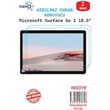 2 ADET Microsoft Surface Go 2 10.5" Tablet İçin Tam Uyumlu Ekran Koruyucu Cam Nano HD Esnek Kırılmaz