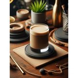 2 Adet Modern Tasarım Minimalist Siyah Bardak Altlığı – 8 cm Çap Plastik