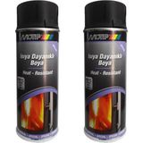 2 adet Motip 690°C Isıya Dayanıklı Siyah Boya 400 Ml. Made in Germany