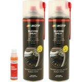 2 Adet Motip Silikon Sprey 500 ml Sunroof Fitil Kauçuk Plastik Parça Yağlar Korur Gıcırtı Keser