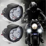 2 Adet Motosiklet Scooter Uyumlu Led Sis Farı Çakar Ve Sabit Mod 6 Ledli