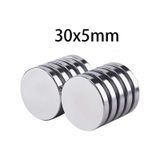 2 Adet Neodyum Mıknatıs, Çap 30mm X Kalınlık 5mm Yuvarlak Süper Güçlü Magnet