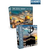 2 Adet Neverland 1000 Parça Puzzle Seti Kudüs ve Kutsal Kabe 2 Adet