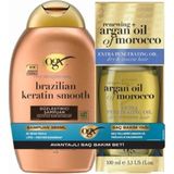 2 Adet Ogx Brezilya Keratin Şampuan 385 ml + Argan Yağı 100 ml 385 ml + 100 ml