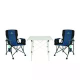 2 Adet Ol Outdoor Mammoth Katlanır Kamp Sandalyesi Mavi+Ol Outdoor Alüminyum Katlanır Kamp Masası