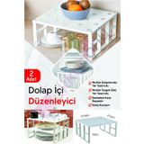 2 Adet Organizers Büyük Dolap Içi Düzenleyici Raf, Bardak Rafı, Düzenleme Rafı