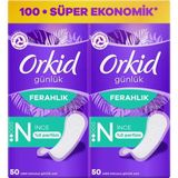 2 Adet Orkid Yaprak Günlük Ped Normal Süper Ekonomik Paket 100'LÜ