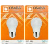 (2 Adet) Osaka 7W (50W) Sarı Işık E27 Duylu (Kalın Duy) Led Mini Ampul