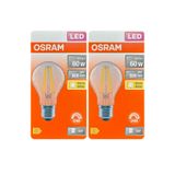 (2 Adet) Osram 6,5W (60W) 2700K (Sarı Işık) Dim Edilebilir E27 Duylu (Kalın Duy) Led Şeffaf Ampul