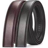 2 Adet Otomatik Kemerler Için Tokasız Kemeri / Sadece Şerit - Kahverengi - Siyah - 110 cm