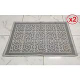 2 ADET Pamuklu Bukle Lüks Kilim (50x80)-Spiral Gri
