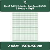 2 Adet Panel Çit Teli 150X250 cm 4.mm Tel Kalınlığı 55X150 mm Göz Aralığı - Yeşil