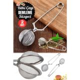 2 Adet Paslanmaz Çelik Çay Topu İnce Delikli Filtre Kahve ve Çay İçin Paslanmaz Çelik Filtreleme