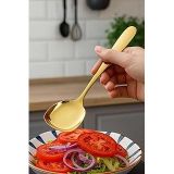 2 ADET Paslanmaz Gold Çelik Lüx Servis Salata Kaşığı Spatula Çelik Yemek Servis Kaşığı 21cm