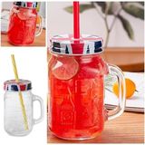 2 Adet Pipetli Kapaklı Cam Kupa England Kupa Bardak 490 ml - 1 Adet - 0 - 200 ml