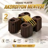 (2 Adet) Plastik Akordiyon Menteşe Vidasız Gizli Gömme Dolap Kapak Katlanır Masa Menteşesi