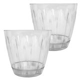 2 adet Plastik Orkide Saksısı Seti 1,5 lt Gizli Tabaklı Şeffaf Saksı 145 x 135 mm