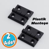 2 Adet Plastik Yaprak Menteşe 50X50 mm Kalınlık Dayanıklı Dolap Çekmece Kapak ve Mobilya Menteşe - Siyah