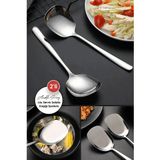2 ADET Pratik 21 Cm Paslanmaz Çelik Lüx Servis Salata Kaşığı Spatula | Çelik Yemek Servis Kaşığı