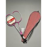 2 Adet Profesyonel Badminton Raketi, Deluxe Badminton Çantası, 3 Adet Badminton Topu Seti, Pembe - Genel