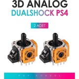 2 Adet Ps4 3D Analog Joystick Motor Playstation 4 Dualshock Kol Tamir Yedek Parça - Siyah