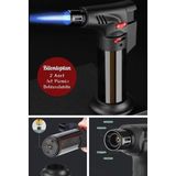 2 Adet Pürmüz Doldurulabilir Çakmak 1300°C Torch Depolu Orta Boy Pürmüz
