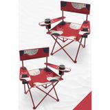 2 Adet Qufi Desenli Katlanır Kamp Piknik Sandalyesi Rejisör Koltuğu Kırmızı - 6456 Ecorce Tube Marron - Polyester