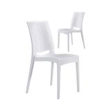 2 Adet Rattan Beyaz Sandalye / Balkon-bahçe-teras Beyaz