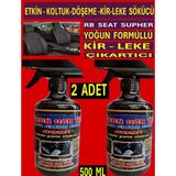 2 Adet Rb Seat (Koltuk-Döşeme Kumaş Genel Temizleyici ,- Etkin Leke Çıkartıcı) 500 ml - 1 lt