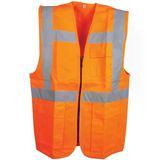 2 Adet Reflektörlü Mühendis Tipi İkaz Yeleği Turuncu Xl