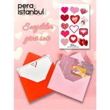 2 Adet Renkli 13X18 Zarf ve Hediyelik Not Kartı Sticker Seti Sevgililer Günü Yıl Dönümü Not Kartı - Çok Renkli - Tek Seçenek