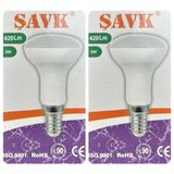(2 Adet) Şavk 6W (37W) Sarı Işık (3000K) E14 Duylu (İnce Duy) Led R50 Ampul