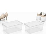 2 Adet Şeffaf Ayakkabı Kutusu Kapaklı, Istiflenebilir Ayakkabı Saklama Kutusu ve Düzenleyici Organizer, Dolap Içi Gardırop Ayakkabılık Plastik Kutu (Kadın) - -Olivine - 0 - 1,5 Yaş