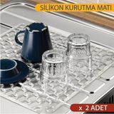 2 Adet Şeffaf Silikon Lavabo Buzluk Halısı Kurutma Matı M-111